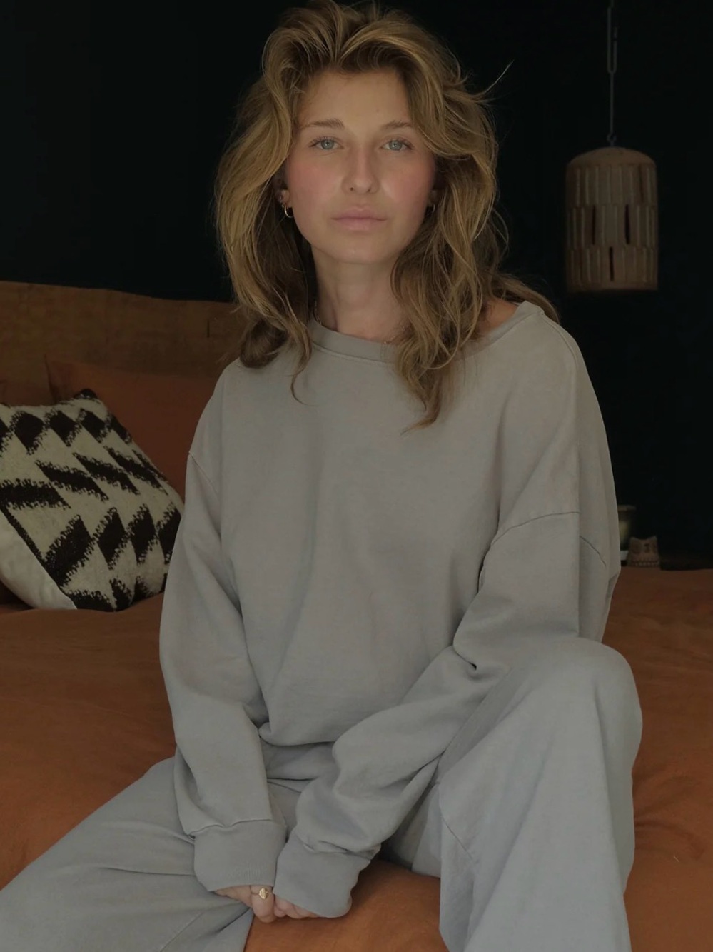 Laszlo Lu Sweatshirt Crewneck Silver Mist Size L